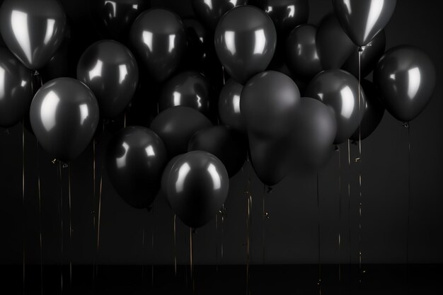 Premium AI Image | pattern of gold and silver foil balloons