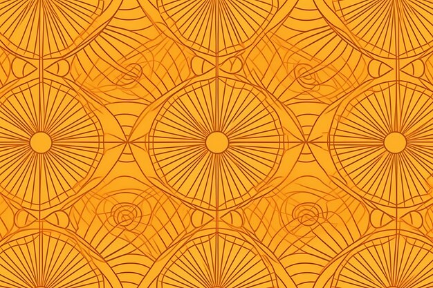 The pattern of the golden circles on an orange background