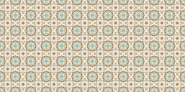 a pattern of green, blue, yellow, and white flowers on a white background.