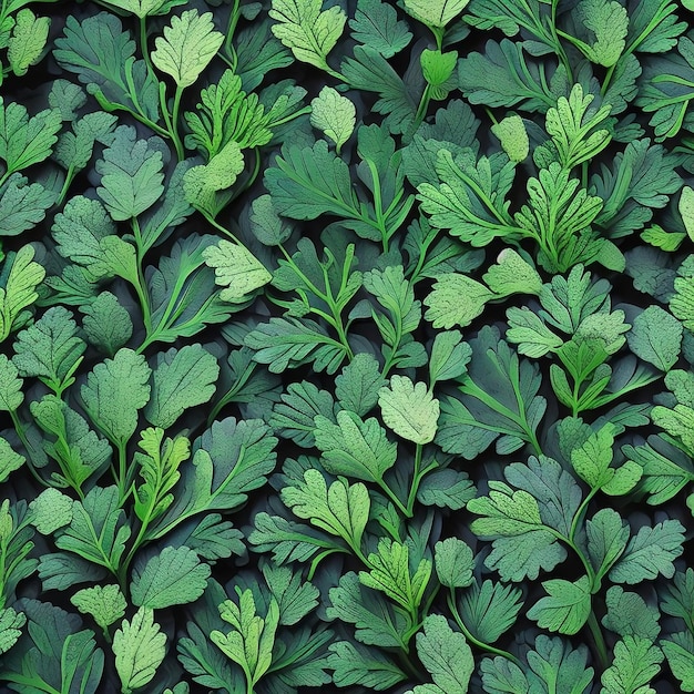 A pattern of green leaves