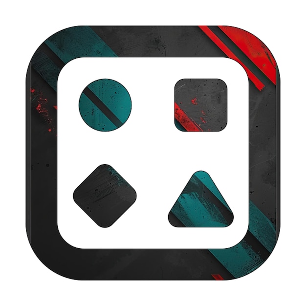 pattern icon diagonal black green red