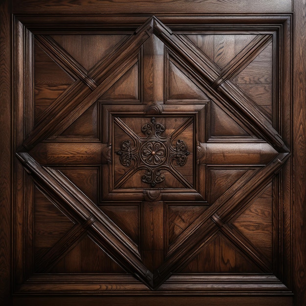 pattern image on wooden frame with dark background