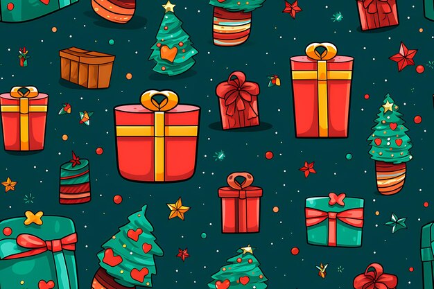 Photo pattern images of gift boxes on christmas and new year's day