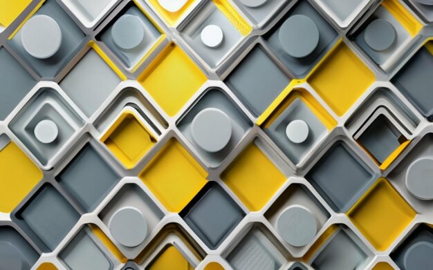 Photo pattern of irregular rectangular geometric shapes with yellow and gray colors