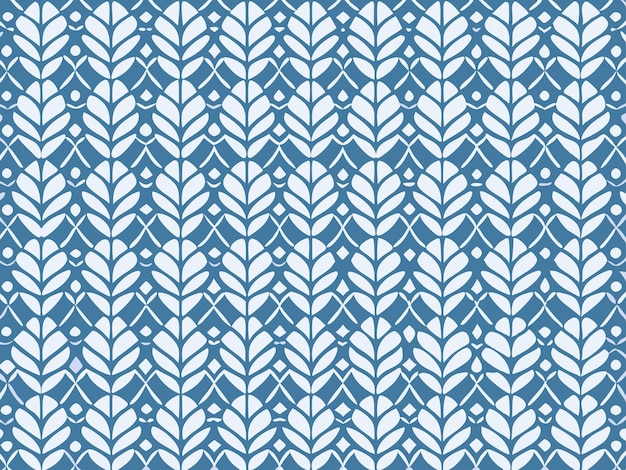 the pattern of leaves on a blue background
