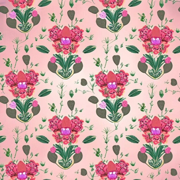 Pattern of lovely flowers vintage style Beautiful flowers on a dark background