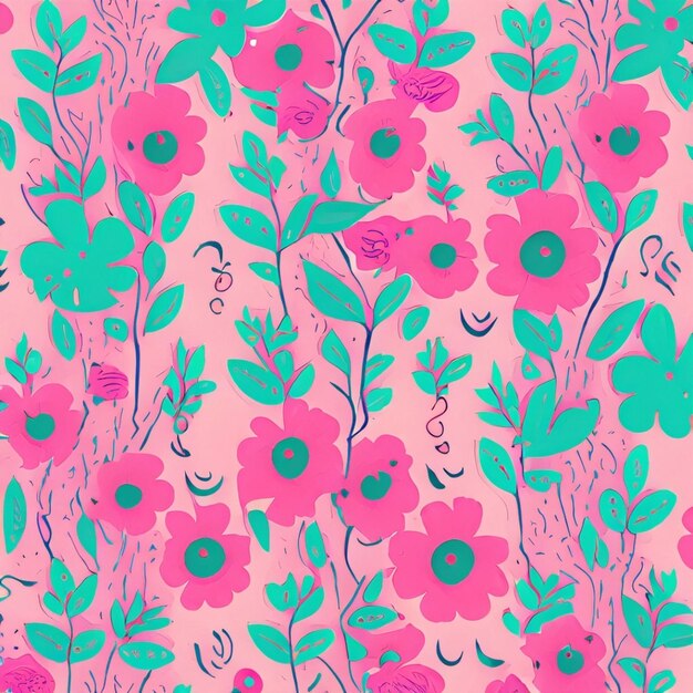 Pattern of lovely flowers vintage style beautiful flowers on a dark background