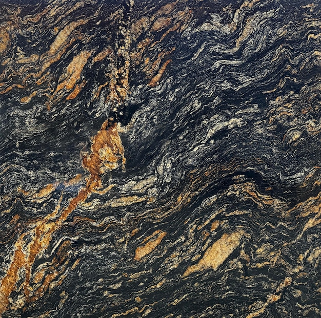 Pattern of Magma gold marble seamless texturef Black Taurusith black orangand golden veining