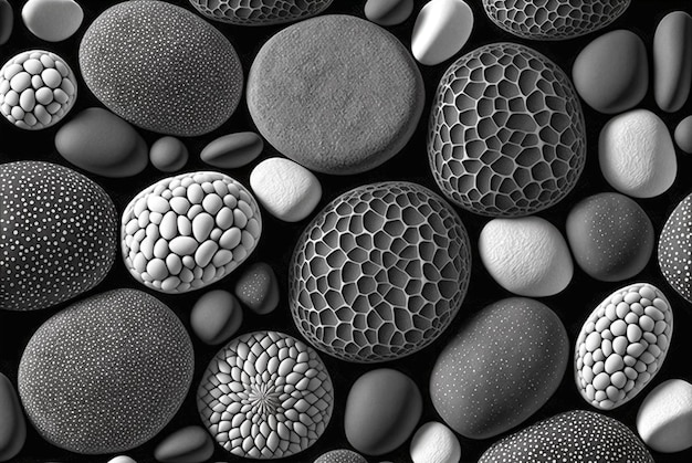 Pattern of many grey stones Generative AI