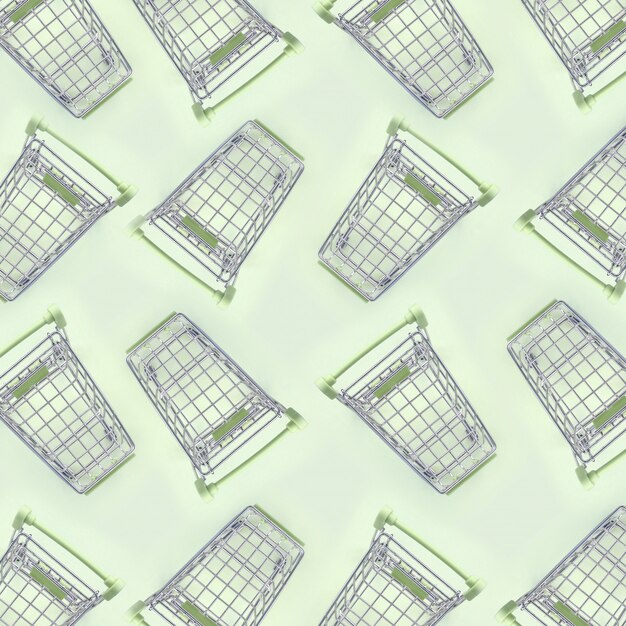 Pattern of many small shopping carts 