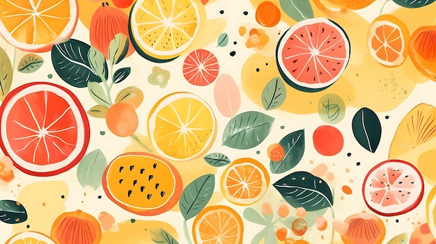 Pattern_of_Plant_2D_Flat_General_Illustration_Pattern_Fruit_Yellow_and_Orange_minimalist_decoration_