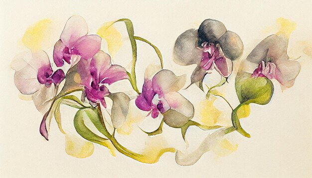 Photo a pattern of orchid flowers