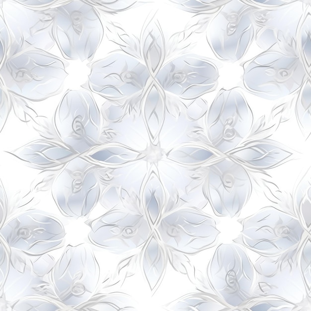 Photo pattern painting with white background and flowers with gray stroke