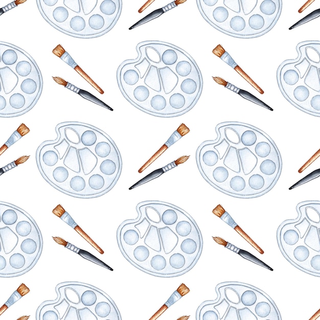 Pattern palette and watercolor brushes