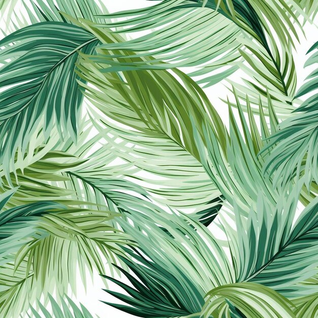 A pattern of palm leaves from the collection of tropical plants.