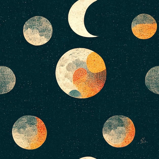 Premium Photo A pattern of phases of the moon