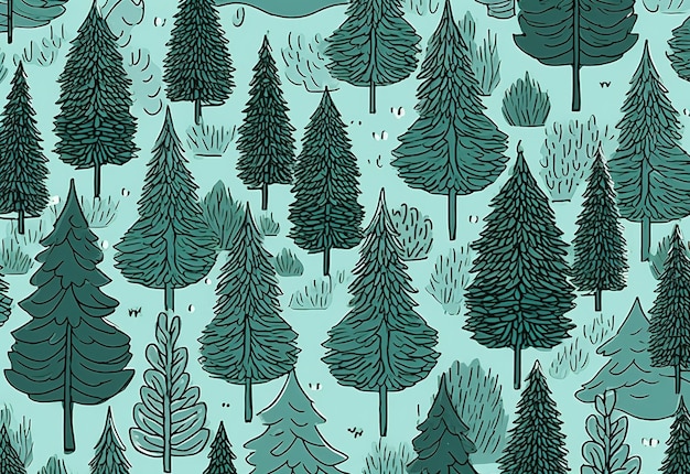 Pattern of pine trees for Christmas