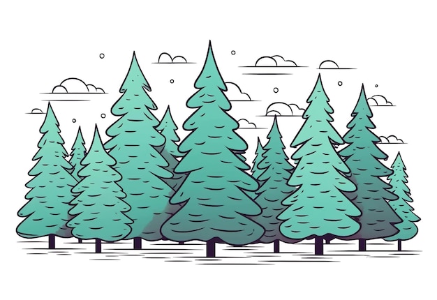 Photo pattern of pine trees for christmas