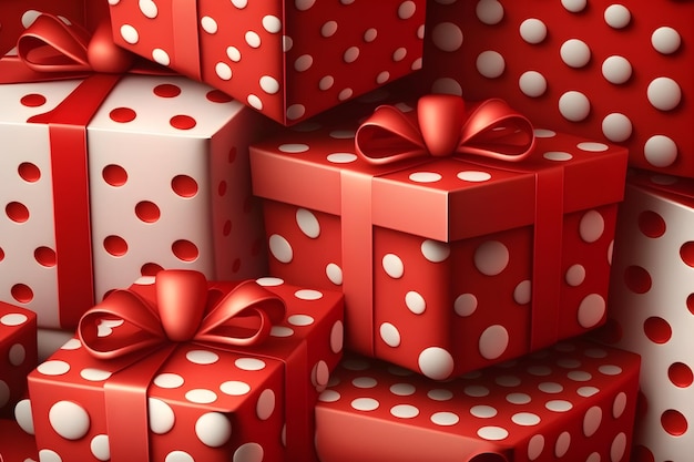 Pattern of red christmas boxes