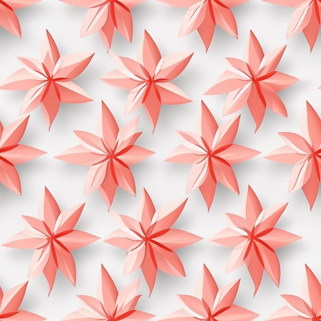 A pattern of red and orange stars on a white background