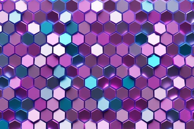 Pattern of simple geometric hexagonal shapes mosaic background bee honeycomb concept beehive 3d illustration