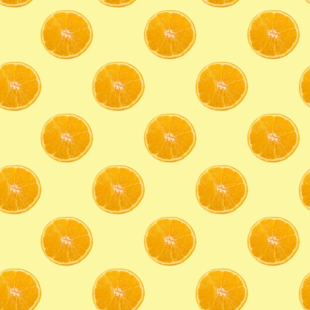 スライスしたオレンジ色の円のパターン