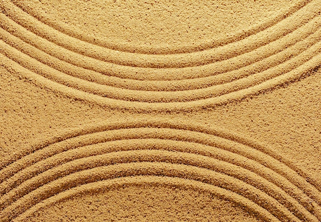 Pattern of smooth abstract lines on the summer sand