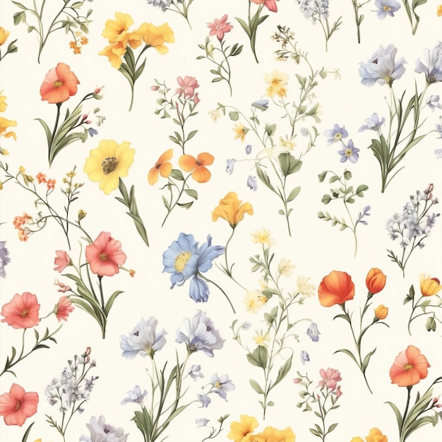Photo pattern spring floral