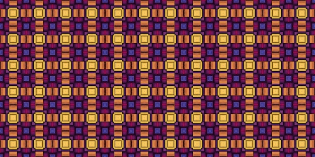 Photo the pattern of the squares in purple, yellow and orange.