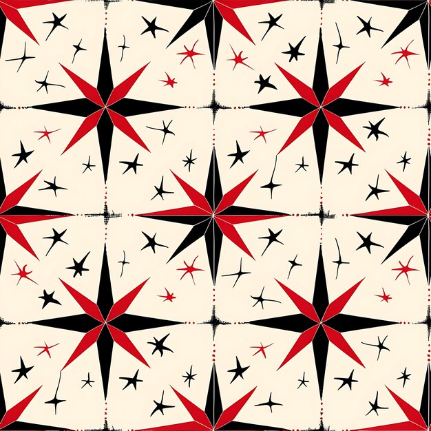 a pattern of stars and a black and white background