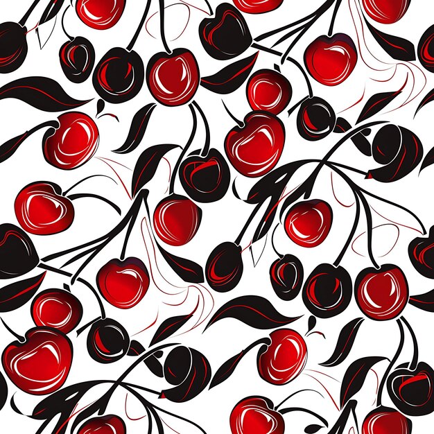 Photo pattern surinam cherry with red skin and tangy design with paisley p tile seamless art tattoo ink