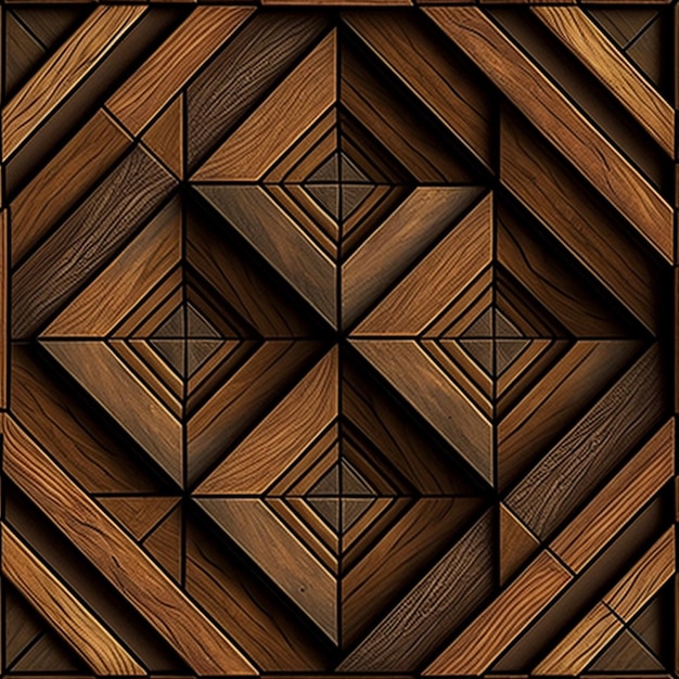 A pattern that is made up of wood and has a diamond in the center.