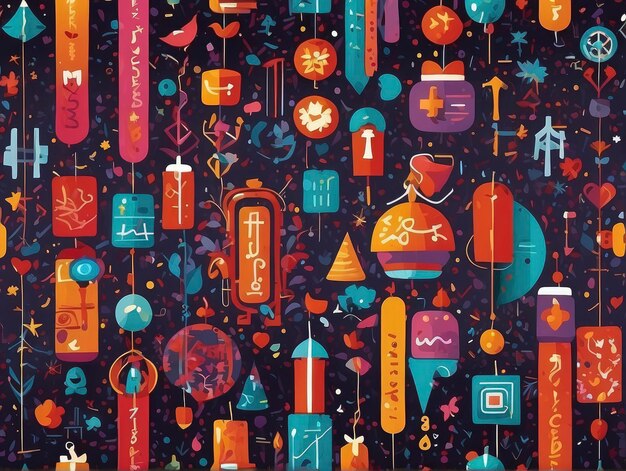 Photo a pattern of various medical items on a dark background with a pattern of various medical items