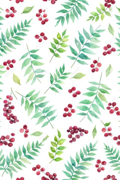 Pattern watercolor of grape and leaves