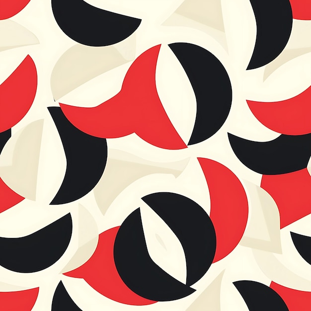 Photo a pattern with black and red circles and a red circle