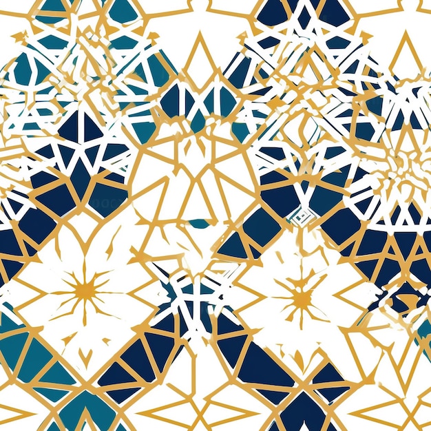 A pattern with blue and gold colors