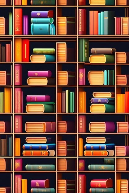 Pattern with books in the library generated by Ai