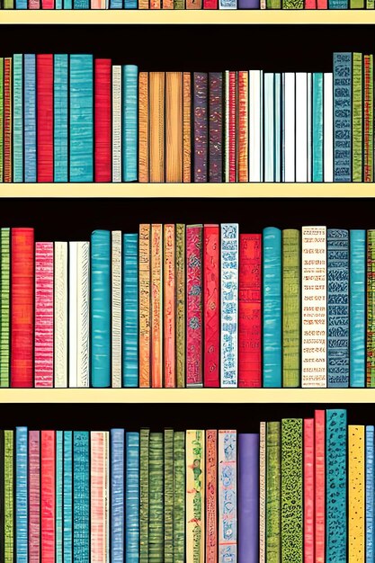 Образец с книгами в библиотеке, созданной Ai