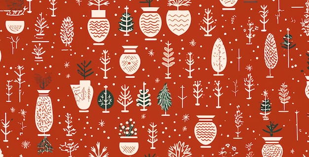 pattern with christmas decorations