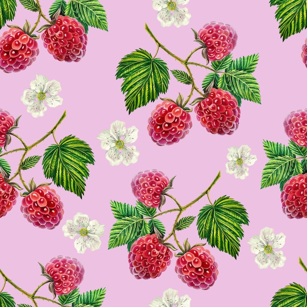 Photo pattern with crimson branches berries and leaves. watercolor illustration.
