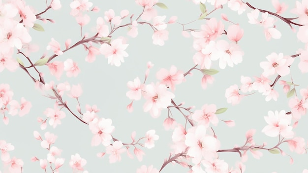 pattern with delicate pastelcolored flowers