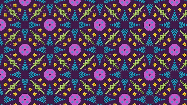 A pattern with flowers and leaves