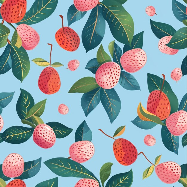 a pattern with fruit and leaves generative ai