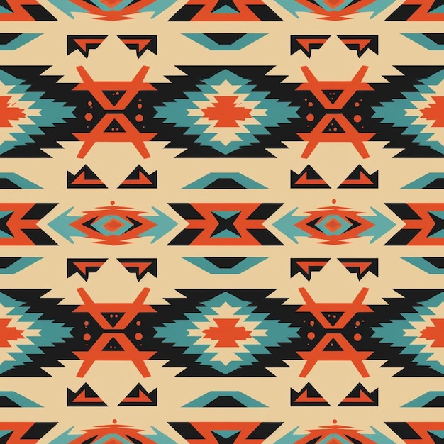 Foto un pattern con un occhio geometrico e uno sfondo geometrico.
