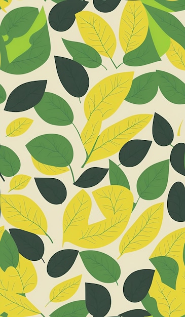 'a'on it'이라고 적힌 나뭇잎과 잎이 있는 패턴