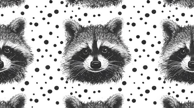 A pattern with a raccoon face on it ai