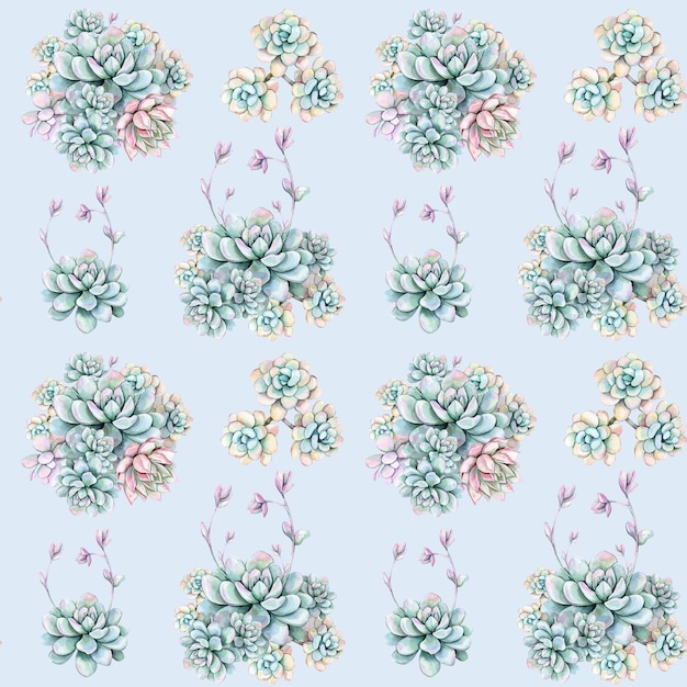 Pattern with succulents