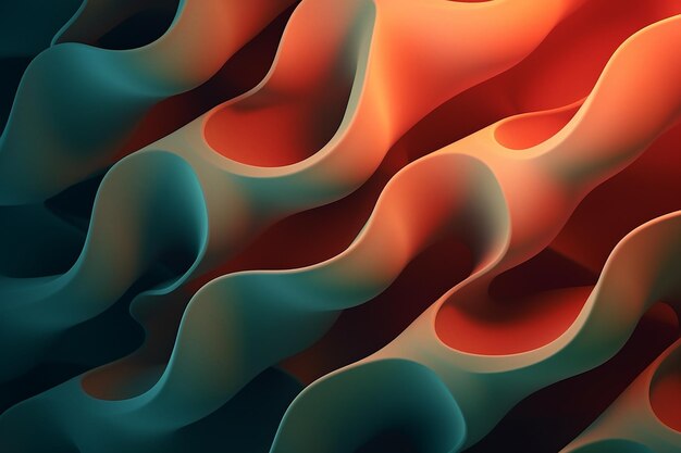 Pattern with Vibrant Gradient Organic Shapes