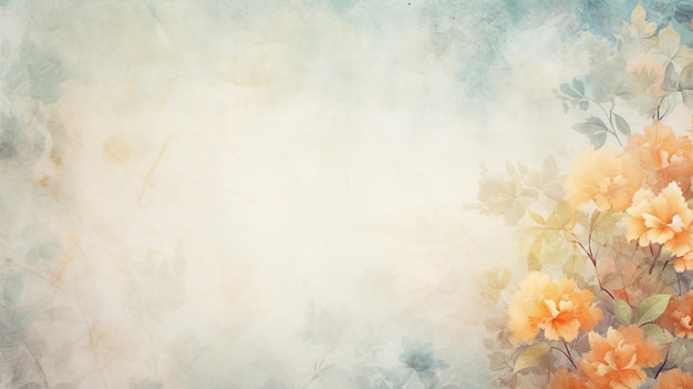 a pattern with watercolor flowers vintage