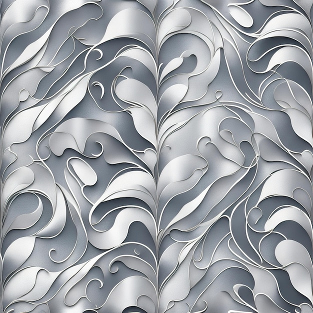 A pattern with a wavy design in silver and blue.